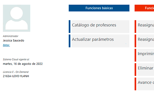 Catálogo de profesores