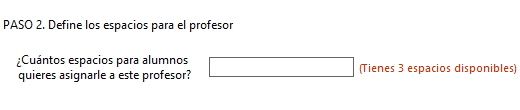 Asigna los espacios