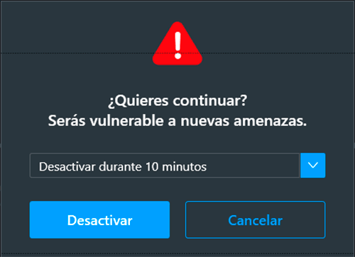 Desactiva la protección