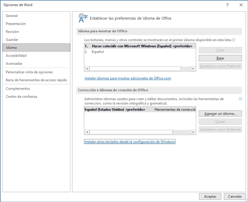 Haz clic en el btón agregar un idioma