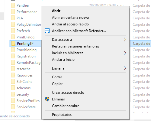Selecciona la opción propiedades