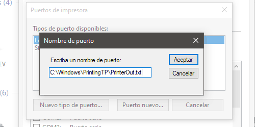 Escribe el nombre puerto