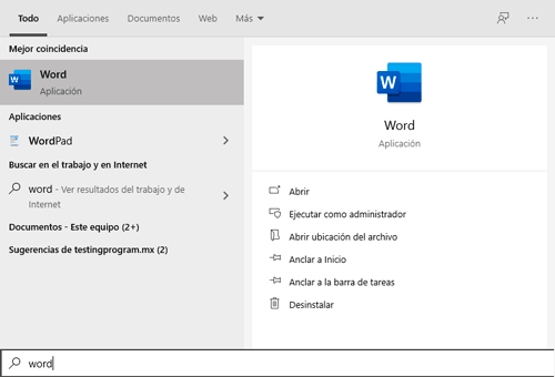 Abre cualquiera de las aplicaciones de Microsoft Office