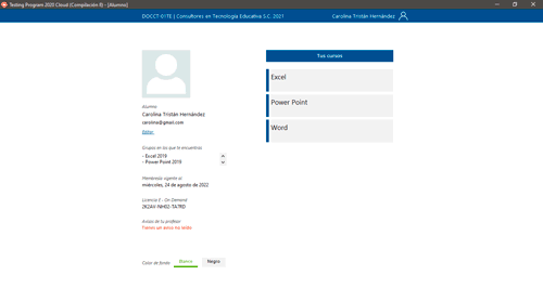 Selecciona el curso que estudiarás