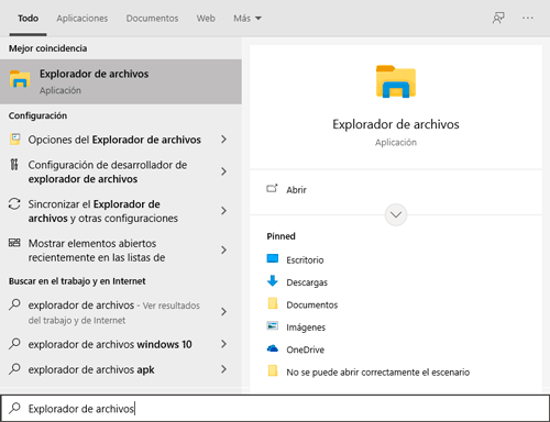 Ingresa al explorador de archivos