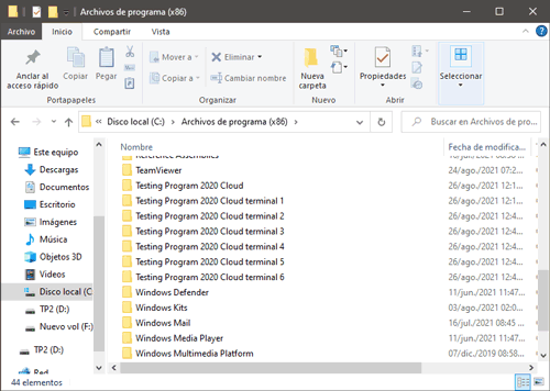 Renombra las copias de la carpeta Testing Program