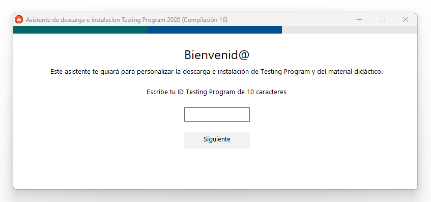 Ingresa tu ID Testing Program