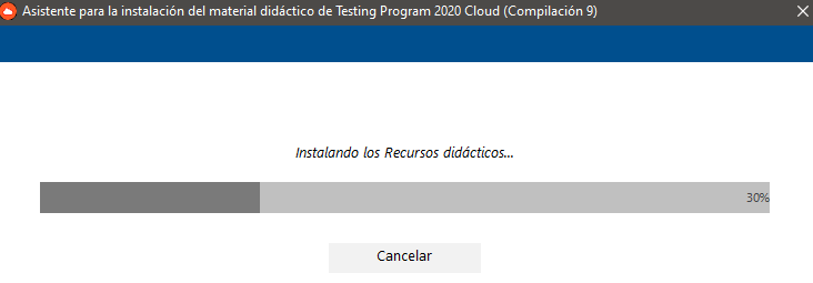 Espera a que finalice el proceso de instalación