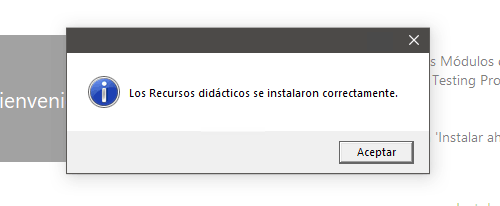 Se instalo correctamente los recursos