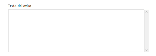 Escribe el texto del aviso
