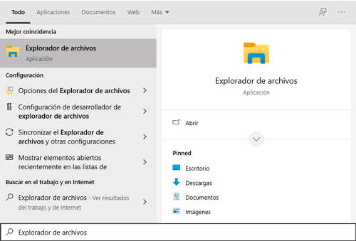 Ingresa al explorador de archivos