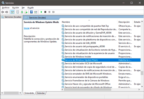 Busca el servicio Windows Update