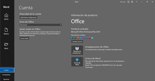 Microsoft Office debe estar activo